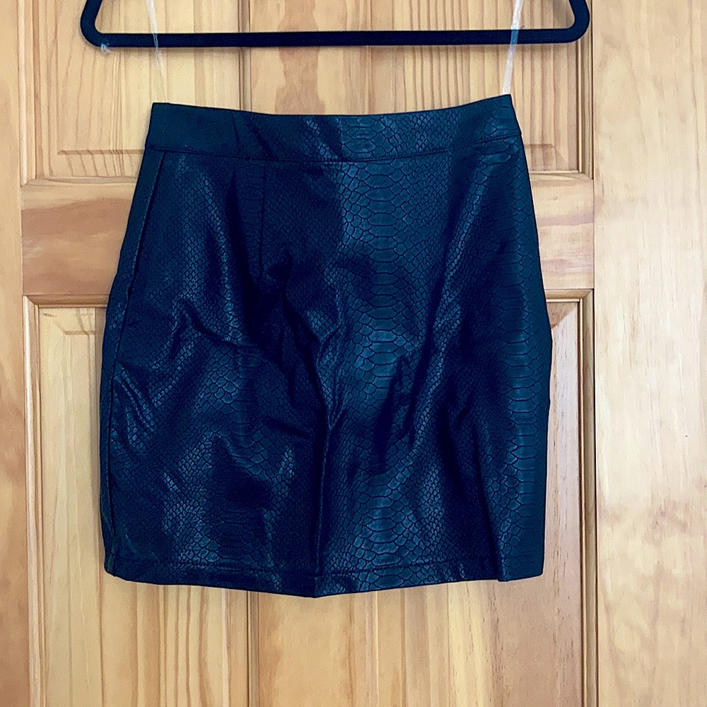 Faux snake skin skirt